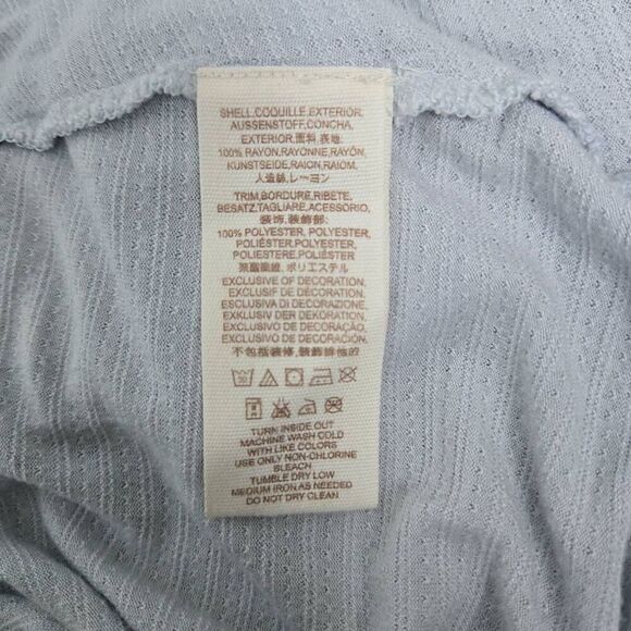 Free People Womens Saheli Embroidered Top Size Small Blue Mesh Peasant Coquette - Picture 5 of 7